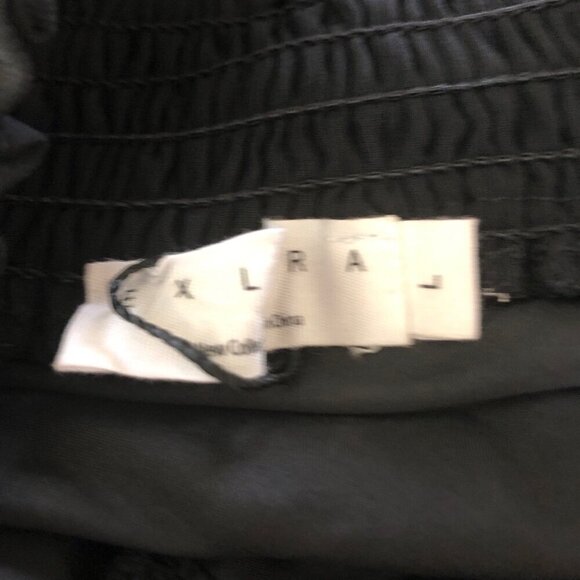 NWOT Exlura Black A-Line Cocktail Dress Lantern Sleeves cut out back bow sz L - Picture 9 of 11